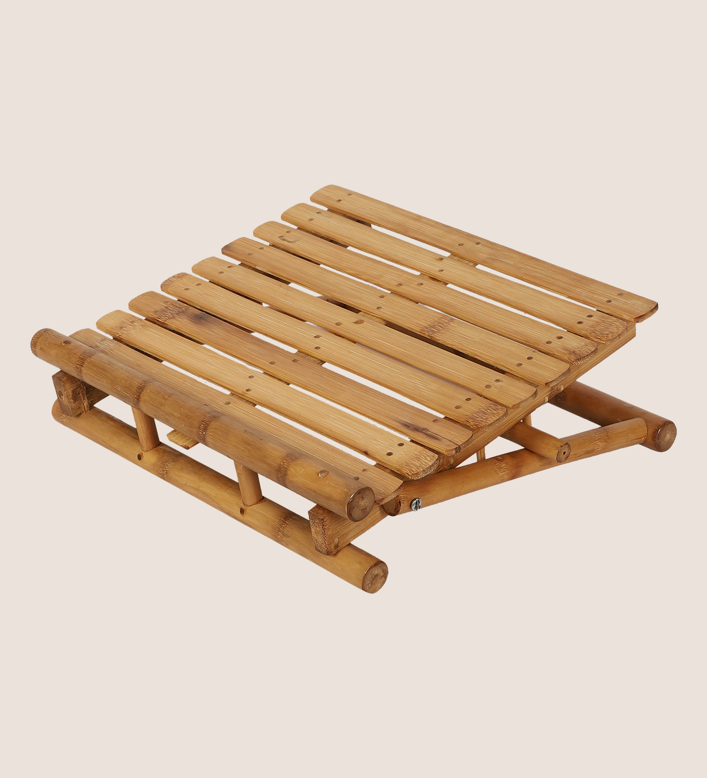 Support pour ordinateur portable à trois voies en bambou naturel