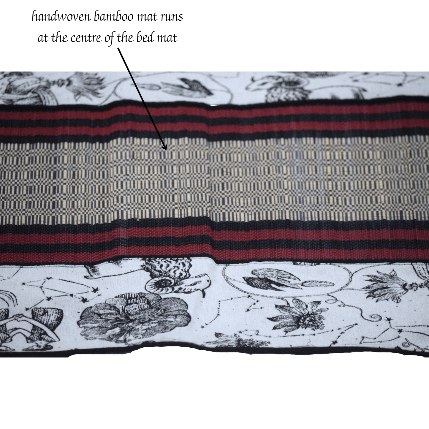 After Wait | Bamboo Bed Mat – Monochrome Jacquard Mystical Weave