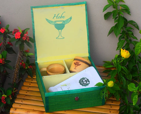 Set de regalo de té de bambú con tema Hebe