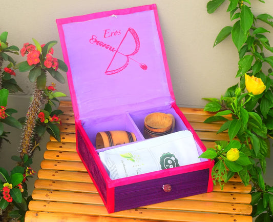 Set de regalo de té de bambú con tema Eros