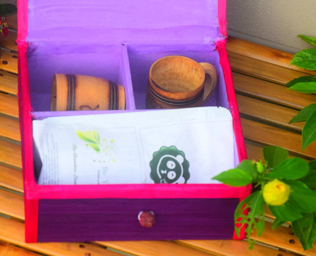 Set de regalo de té de bambú con tema Eros