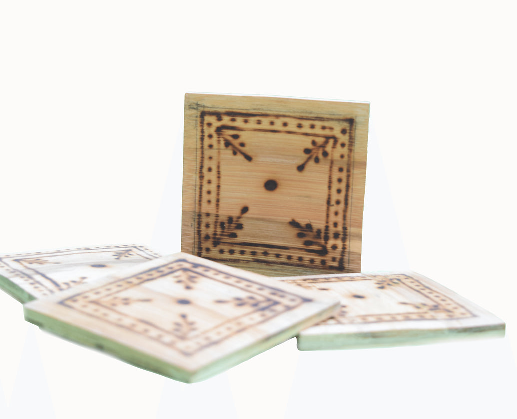 Handmade Bamboo Coasters - 6 pieces