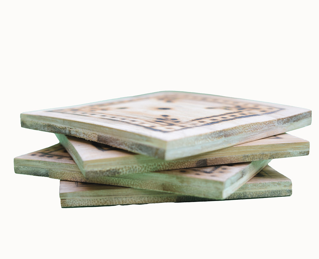 Handmade Bamboo Coasters - 6 pieces