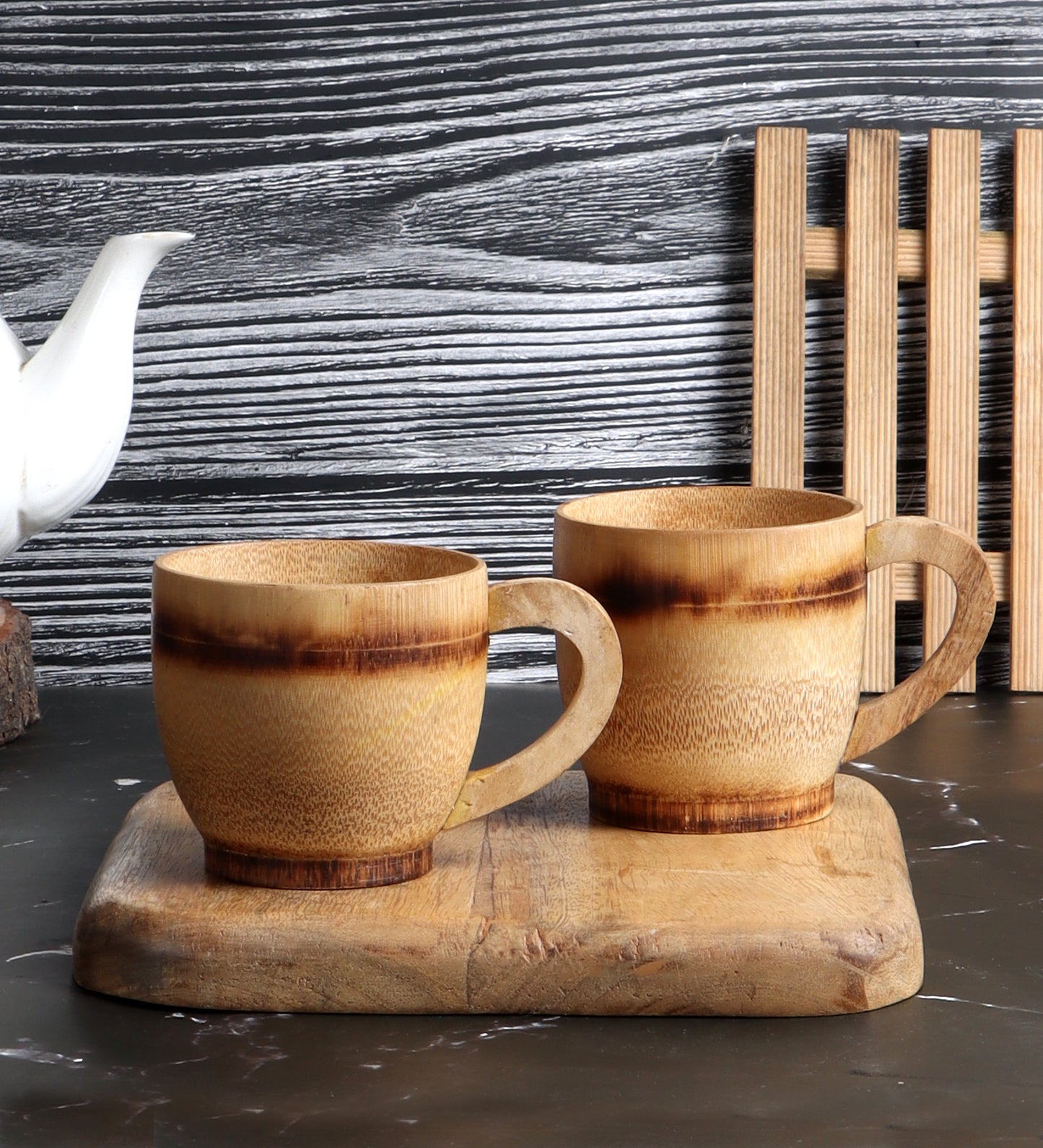 Tasse à thé en bambou naturel (Ensemble de 4)