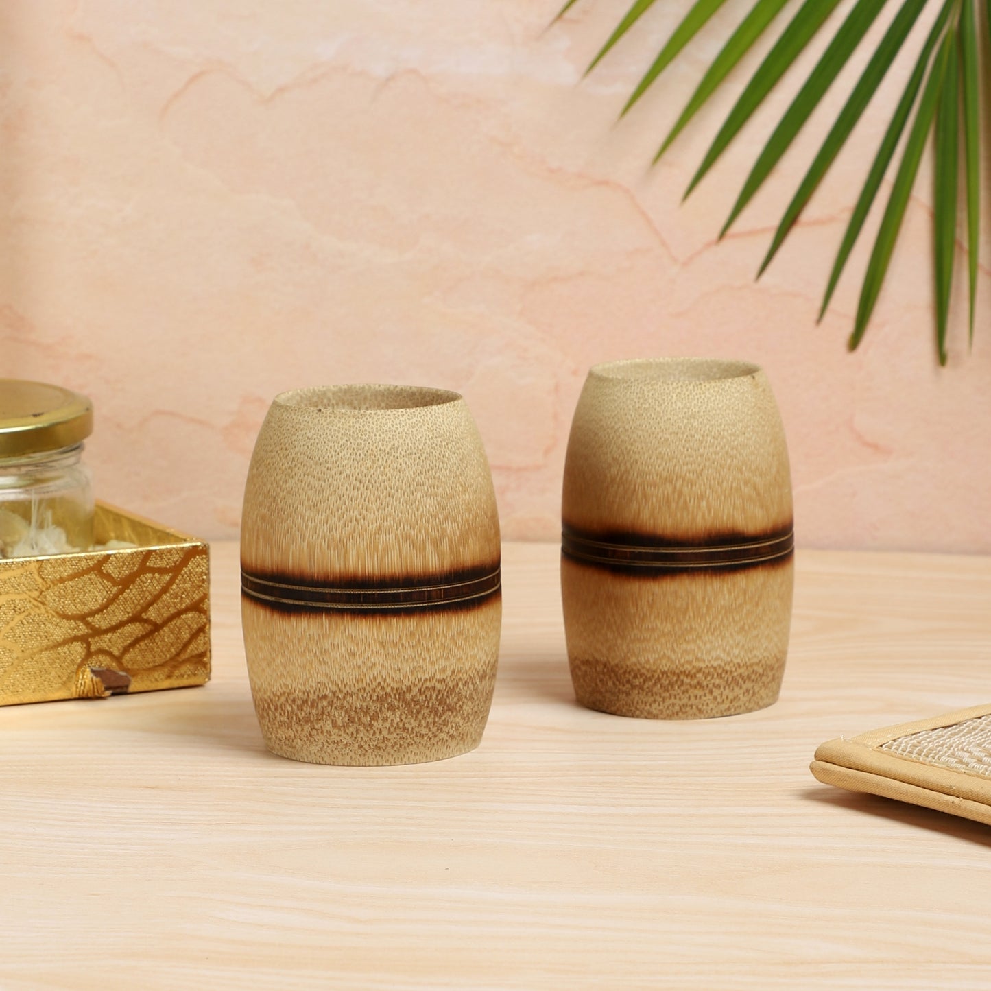 Handmade Bamboo Kulhad - 4 inch with Smoke Finish