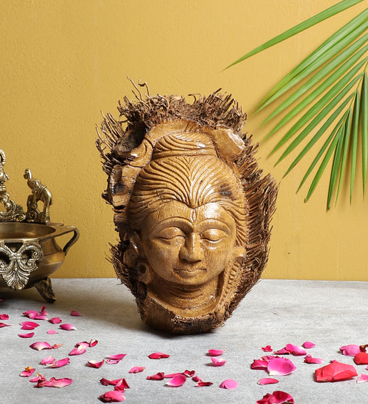Hand-carved Bamboo Root Idol - Shiva