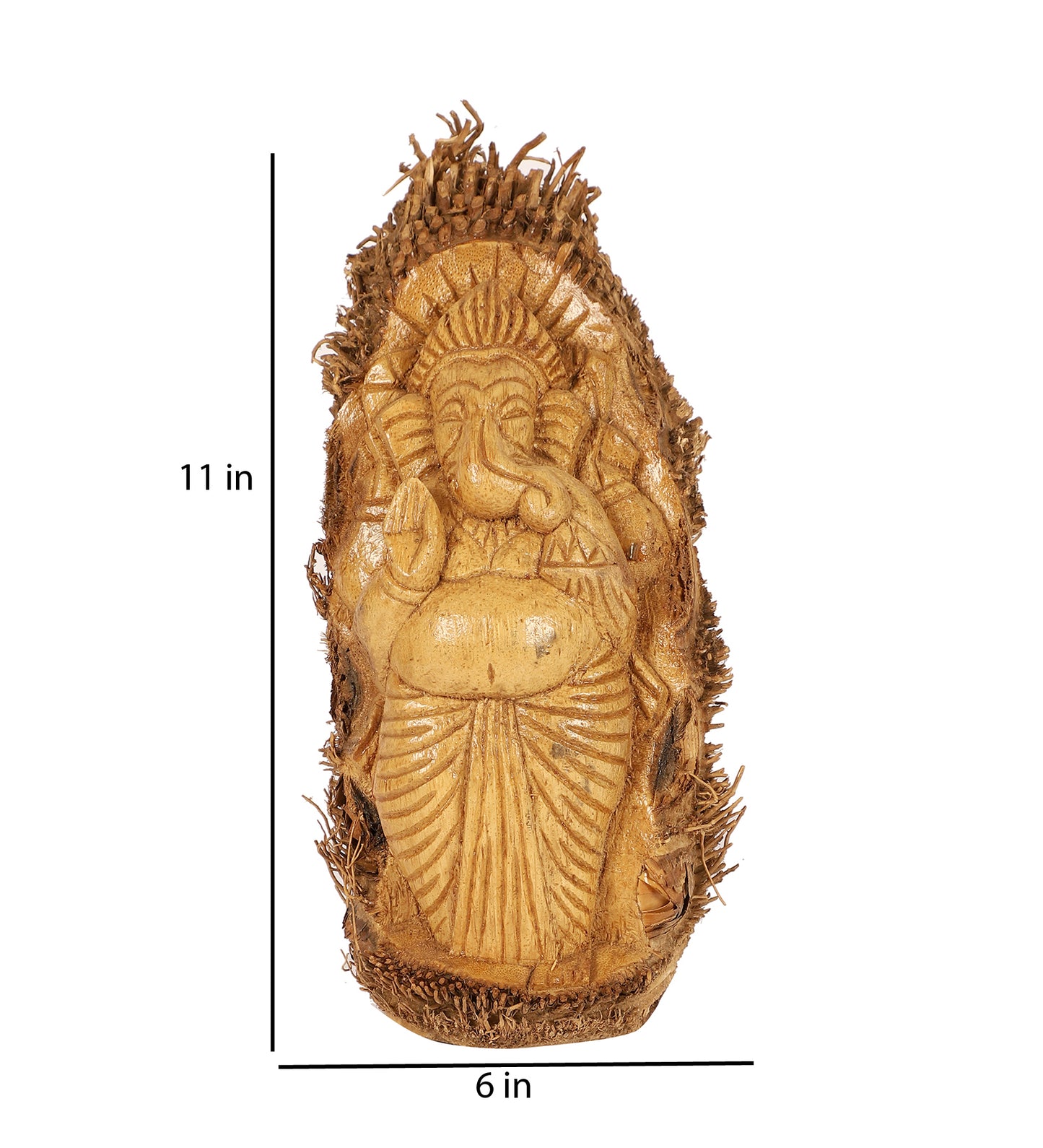 Hand-carved Bamboo Root Idol - Ganesha