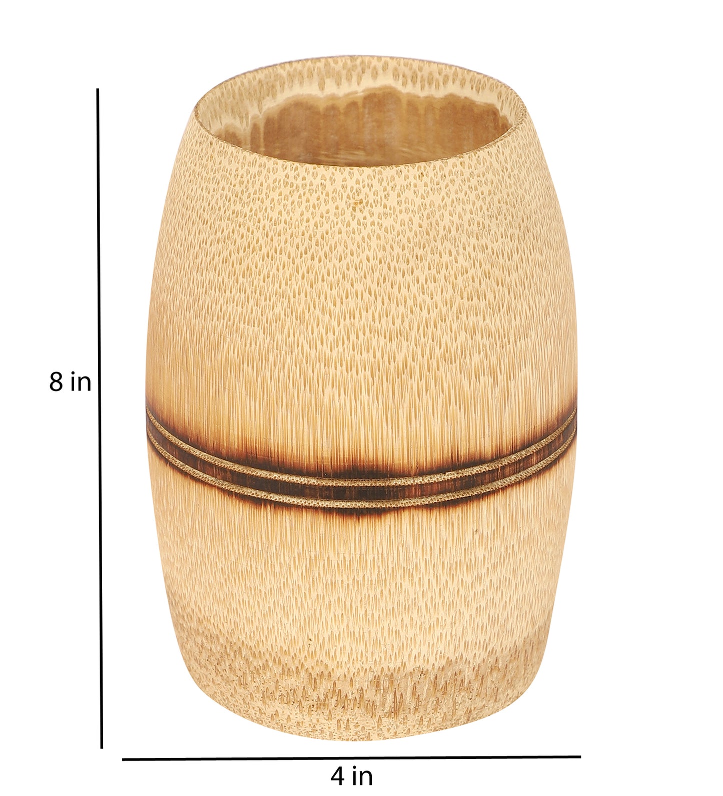 Handmade Bamboo Kulhad - 4 inch with Smoke Finish