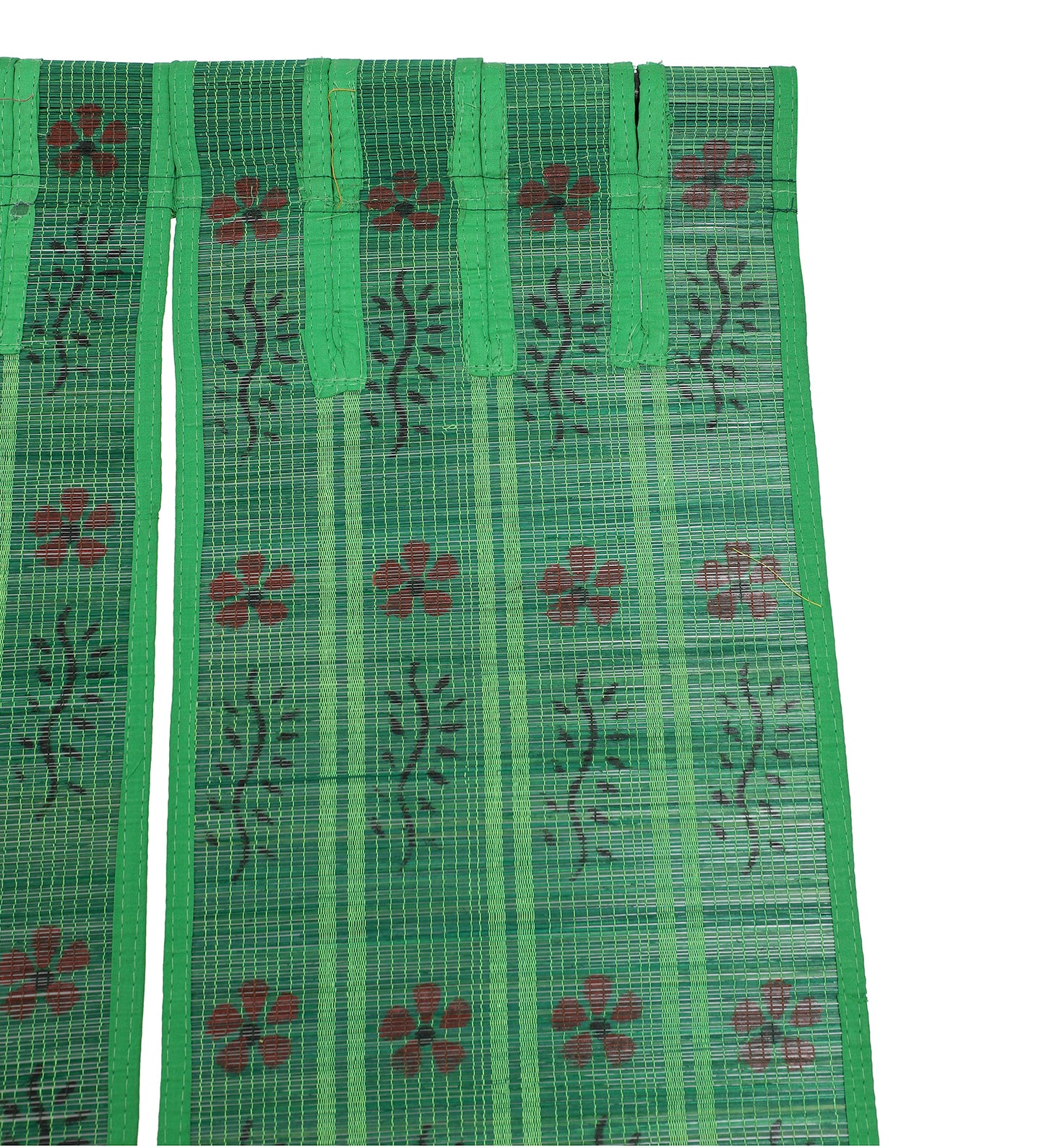 Three Panel Bamboo Curtain - Green