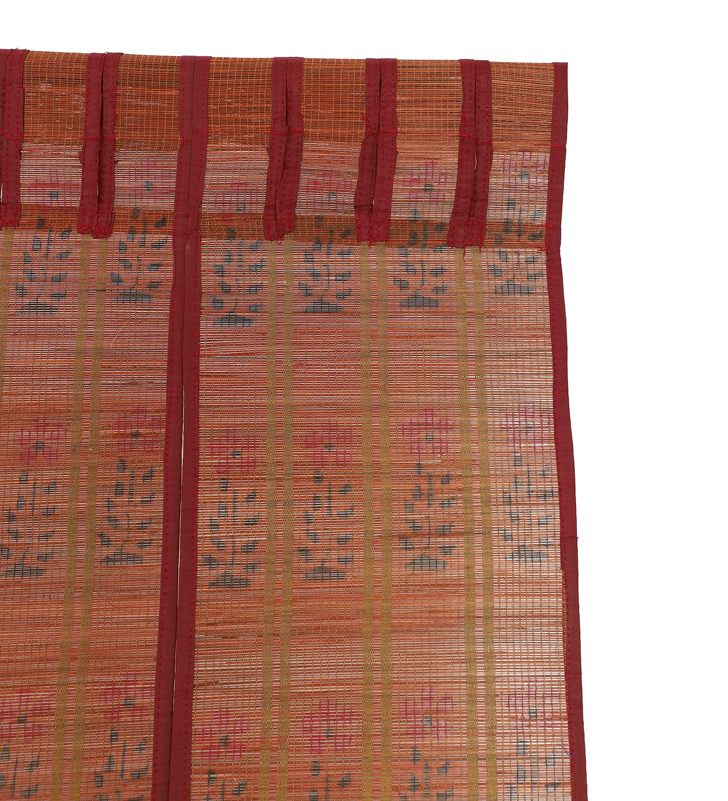 Three Panel Bamboo Curtain - Maroon
