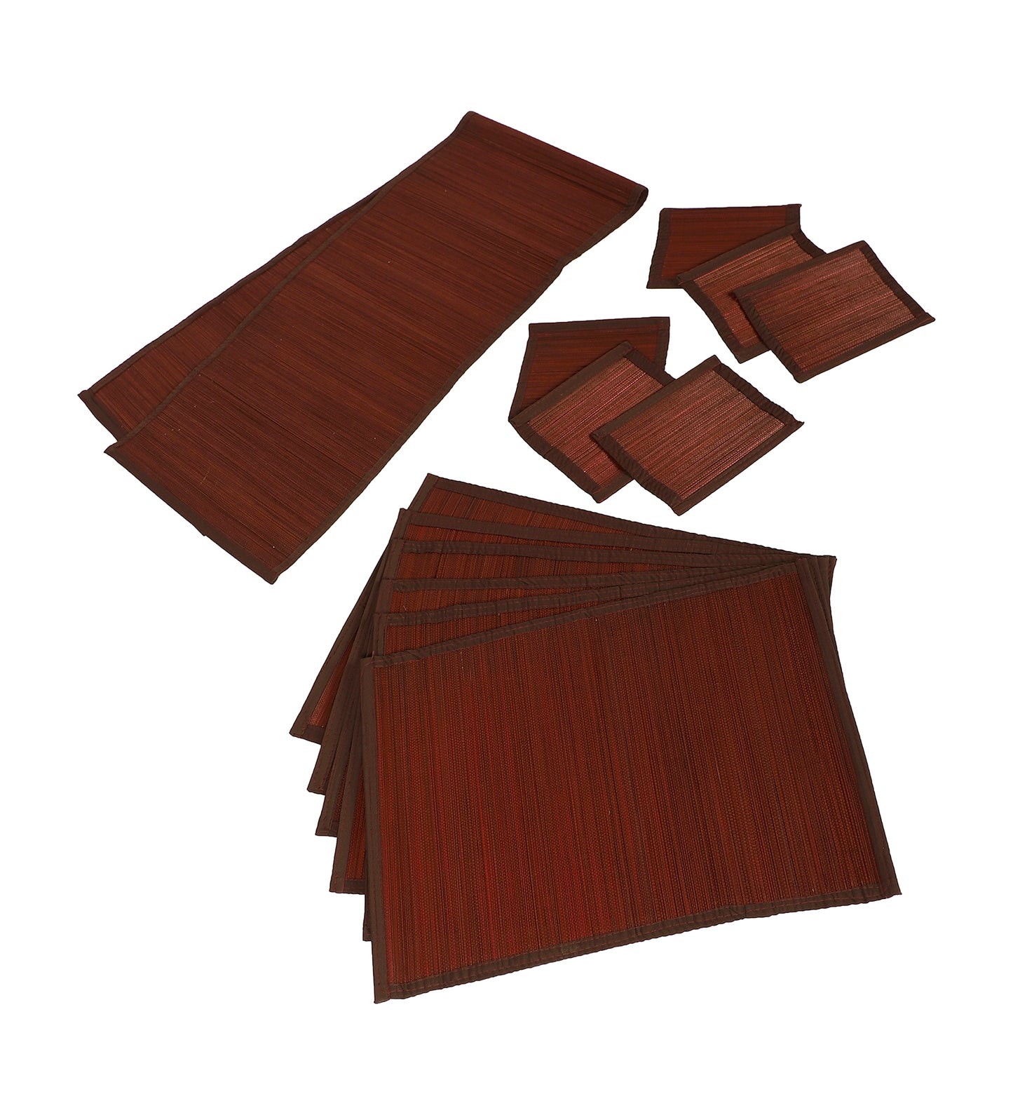 Bamboo Dining Mats - Brown (Set of 13)