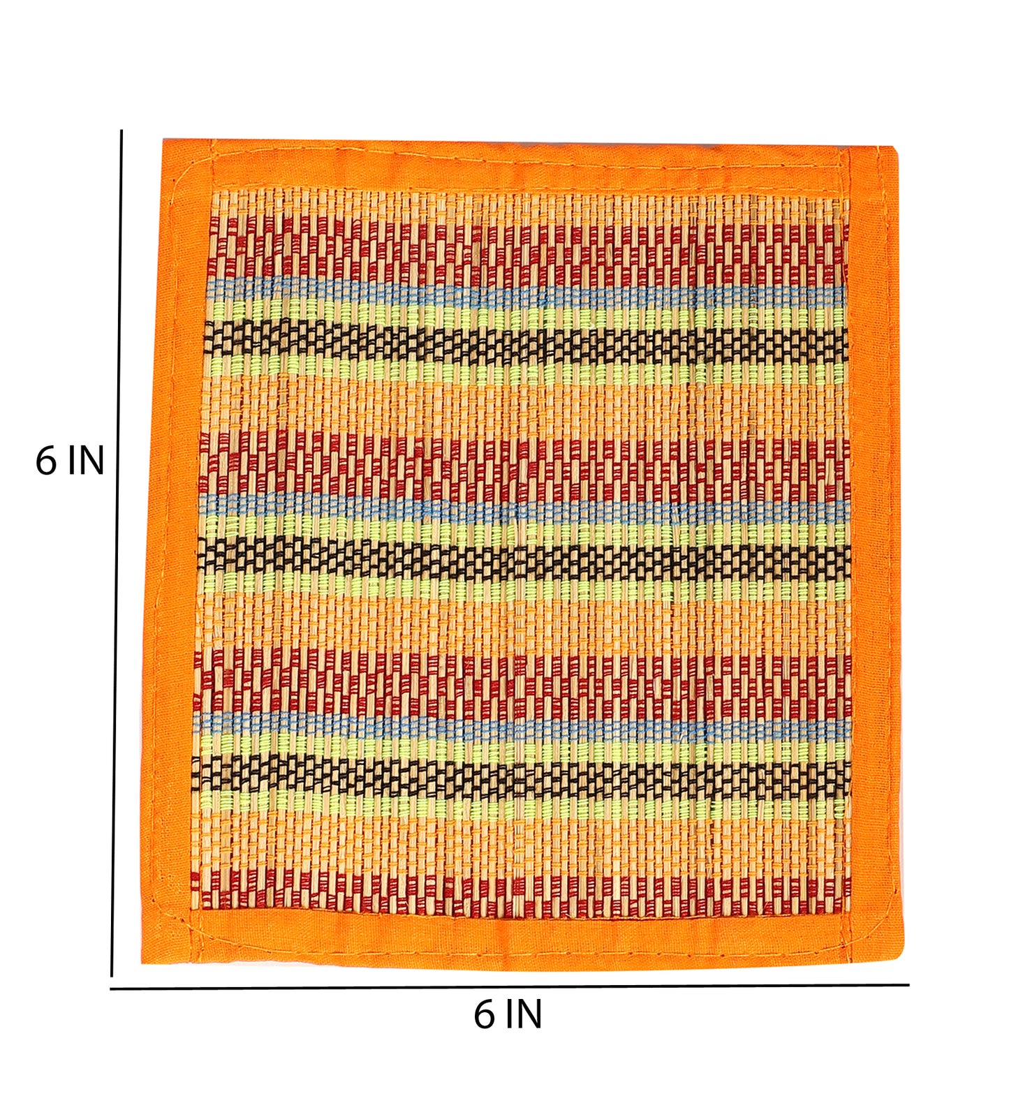 Bamboo Dining Mats - Multi Orange (Set of 13)