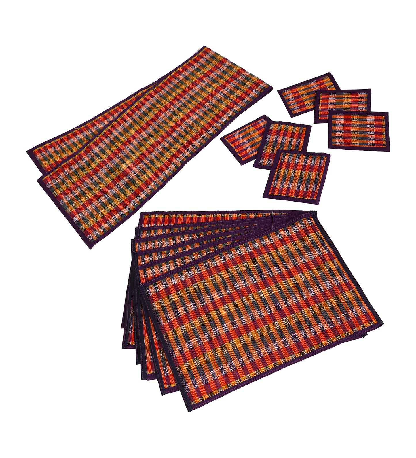Bamboo Dining Mats - Multi Purple (Set of 13)