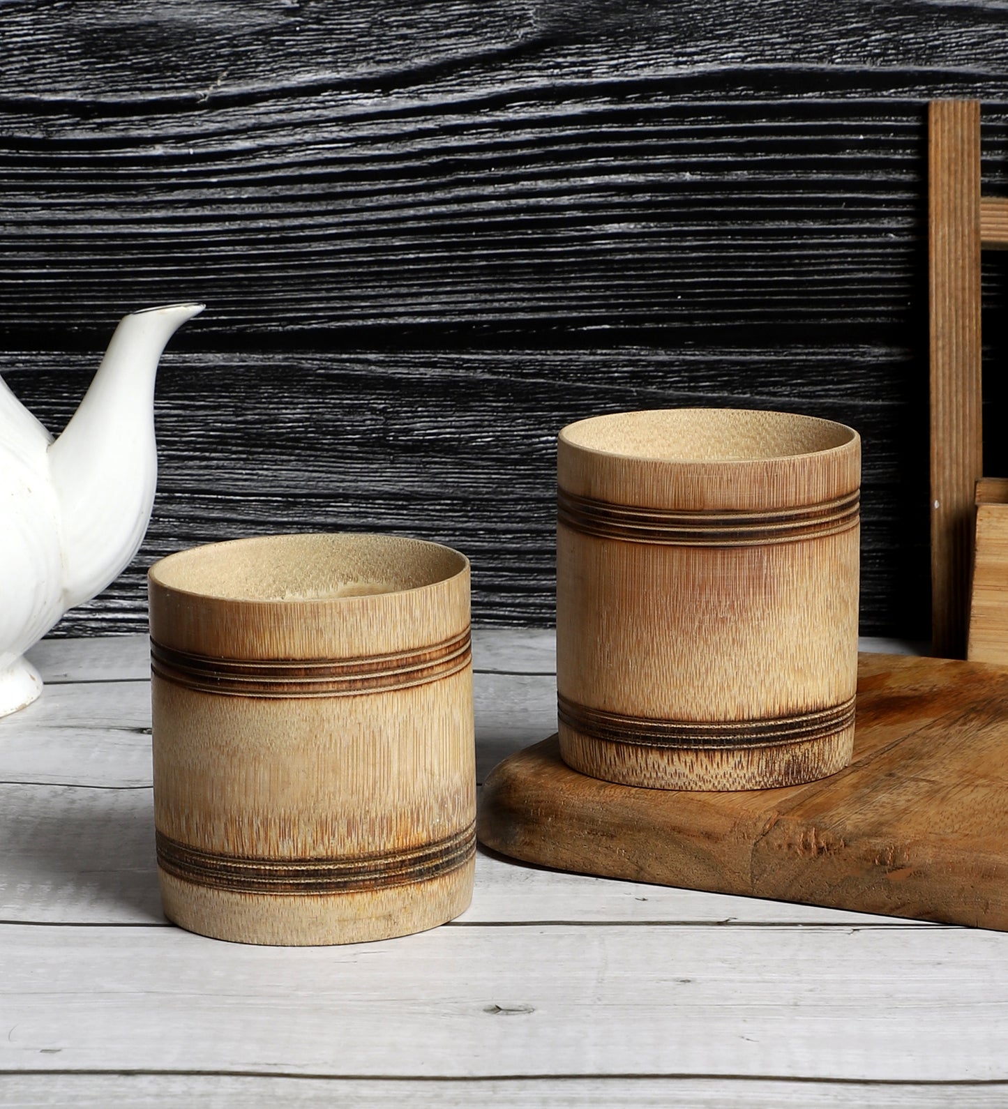 Handmade Bamboo Whiskey Glass with Smoked Finish