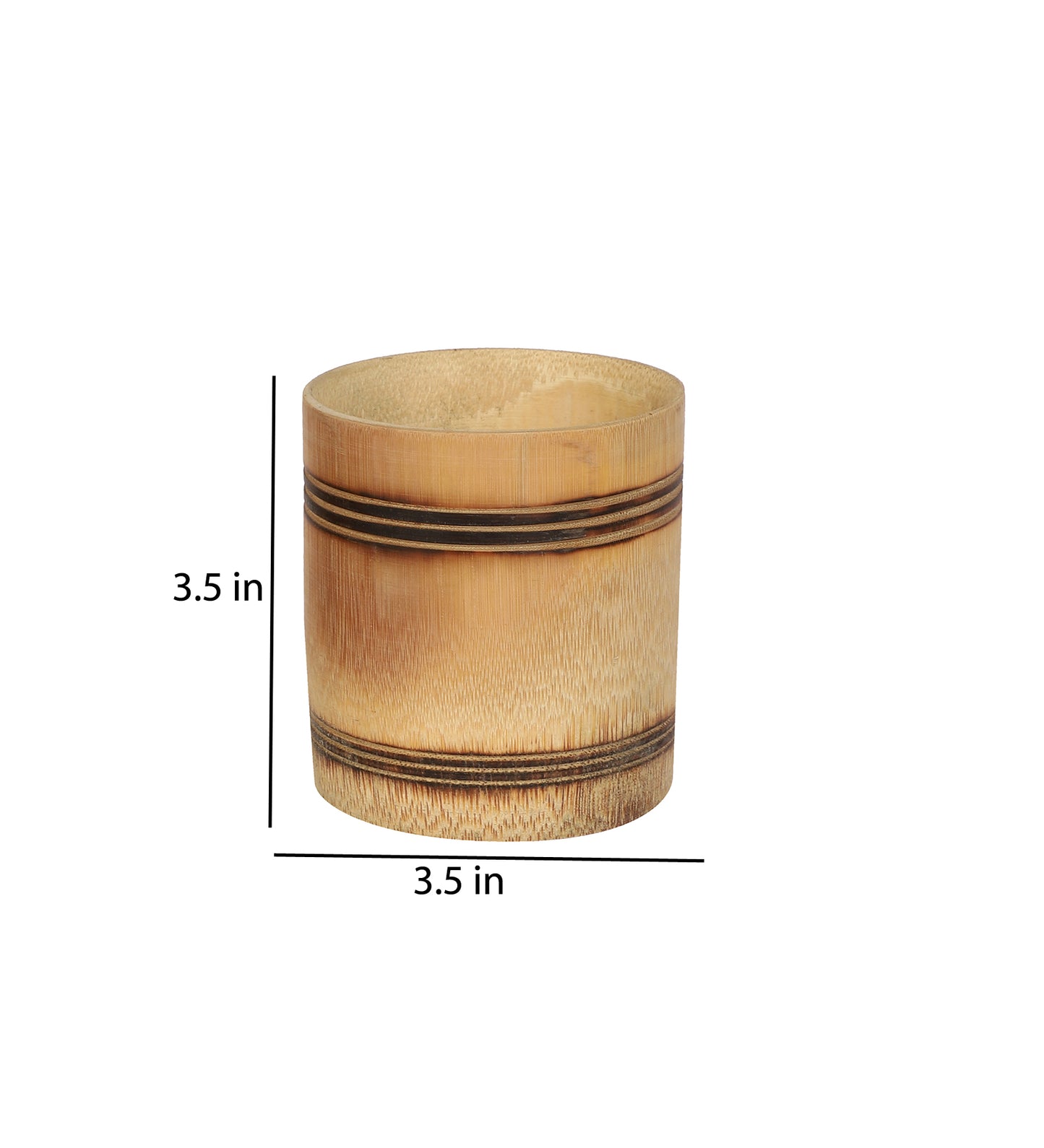 Handmade Bamboo Whiskey Glass with Smoked Finish  - 2 piece