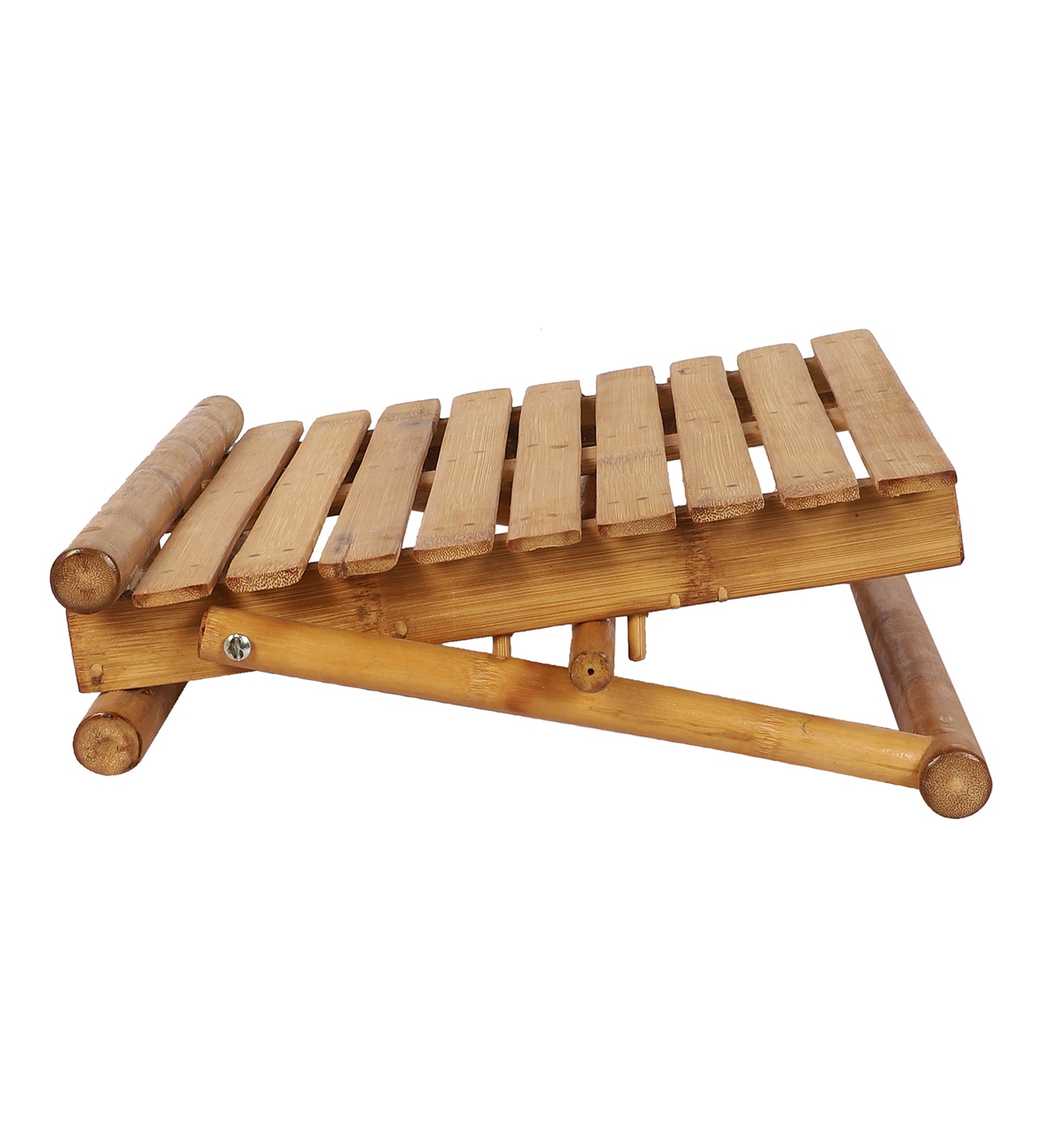 Support pour ordinateur portable à trois voies en bambou naturel