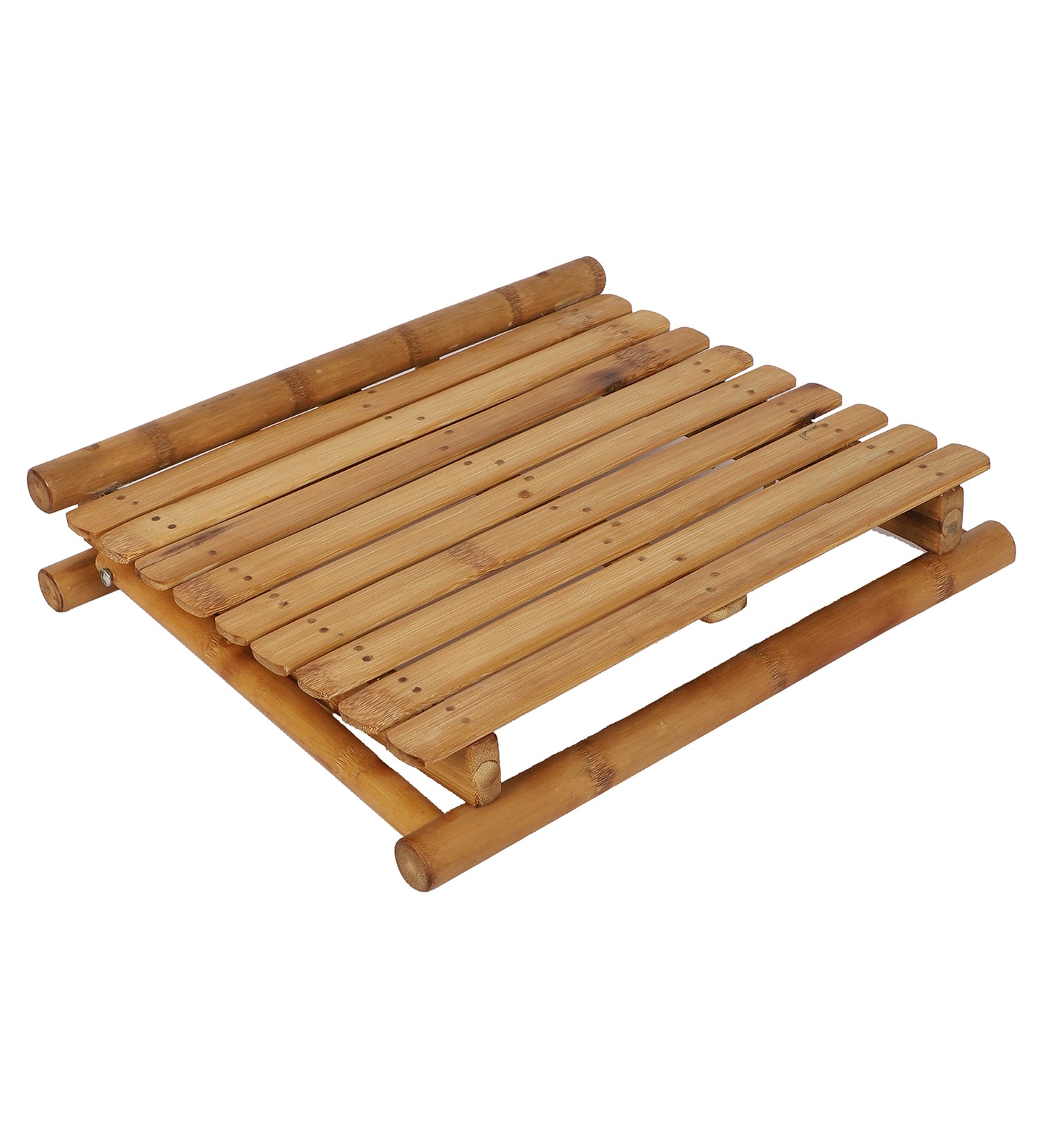 Support pour ordinateur portable à trois voies en bambou naturel