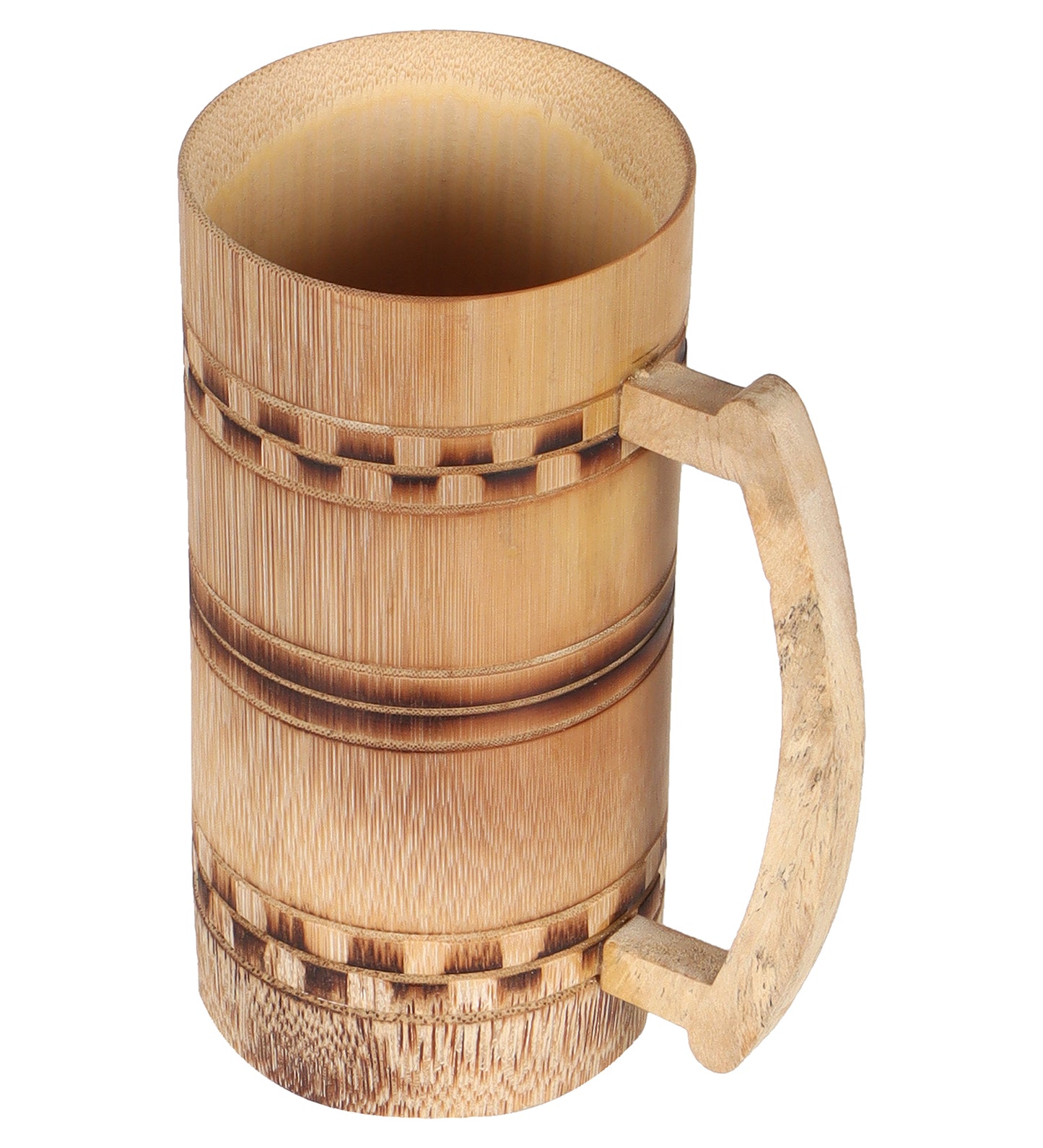 Handmade Bamboo Beer Mug with Smoked Finish