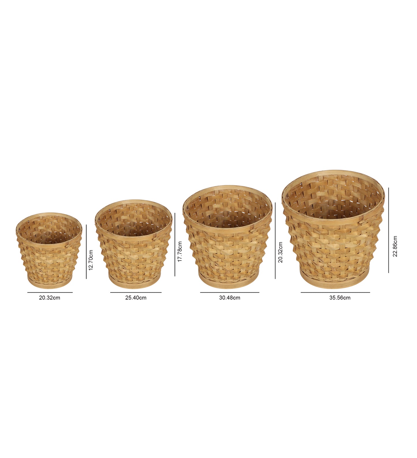 Natural Bamboo Multipurpose Basket (Set Of 4)