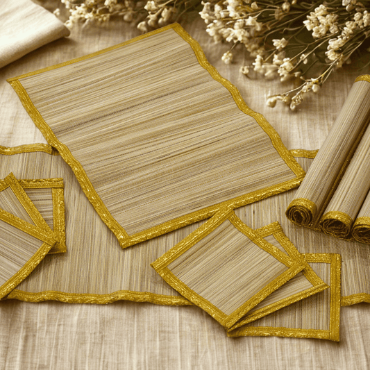 Introducing the Zari Series: Bamboo Mats with Zari Borders