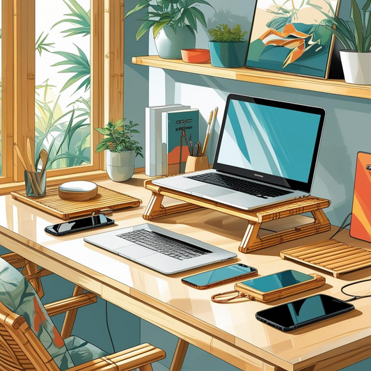 Work-from-Home Made Better: Bamboo Laptop Stands & Phone Amplifiers