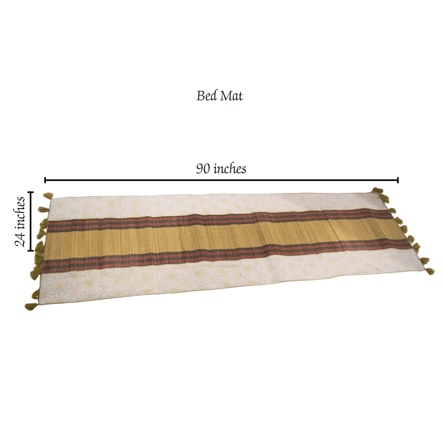 After Wait | Bamboo Bed Mat – Snowflake Weave with Muga Gold