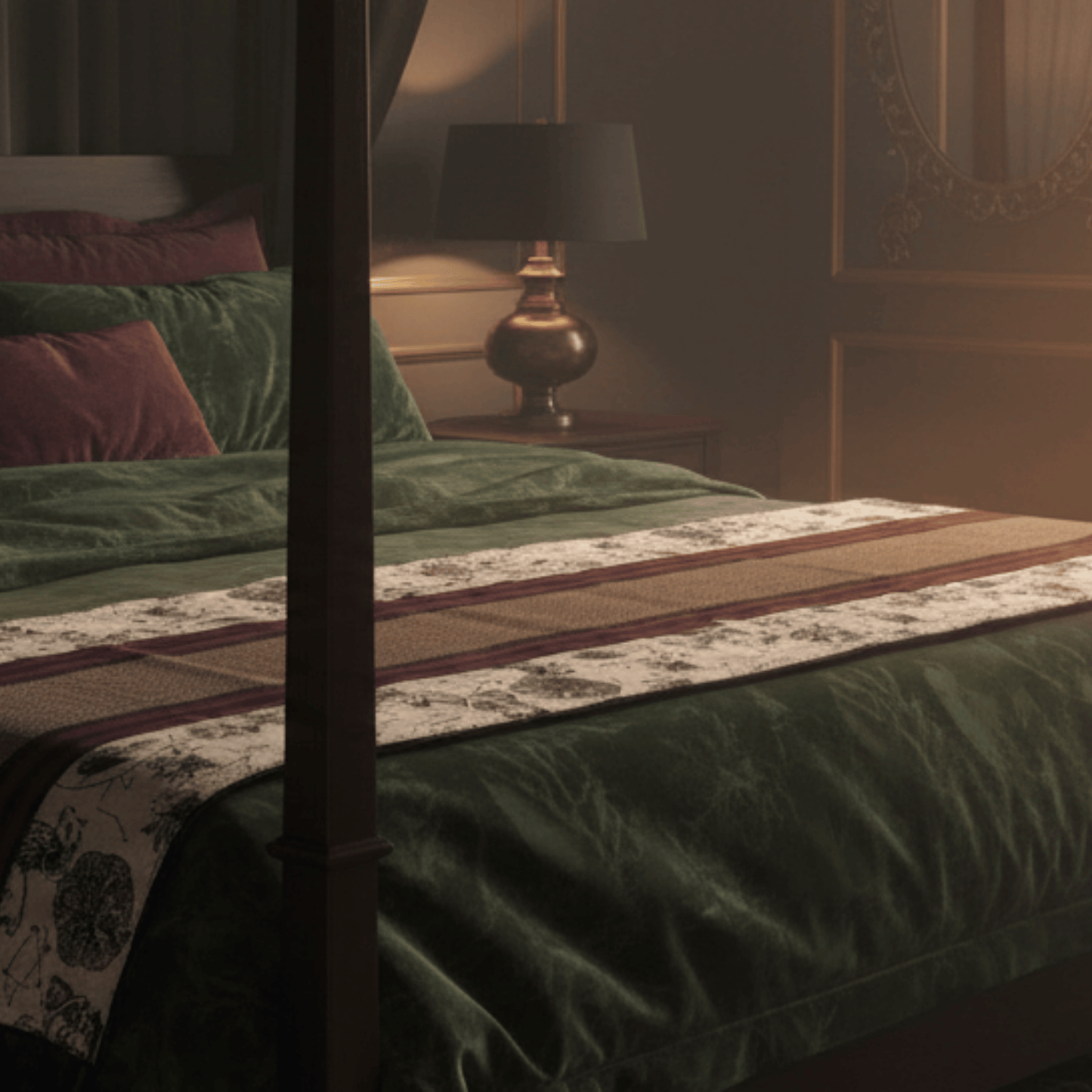 After Wait | Bamboo Bed Mat – Monochrome Jacquard Mystical Weave