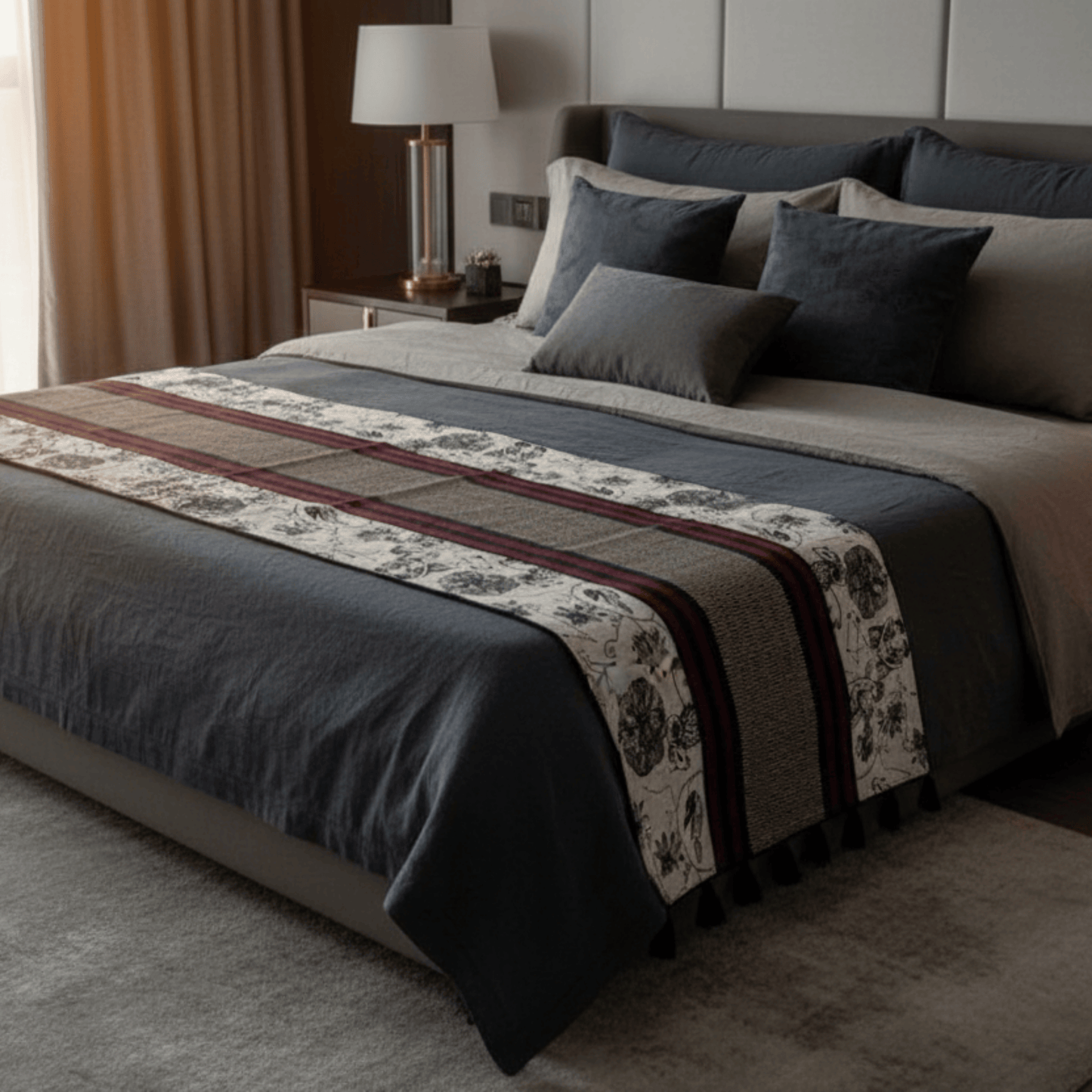 After Wait | Bamboo Bed Mat – Monochrome Jacquard Mystical Weave