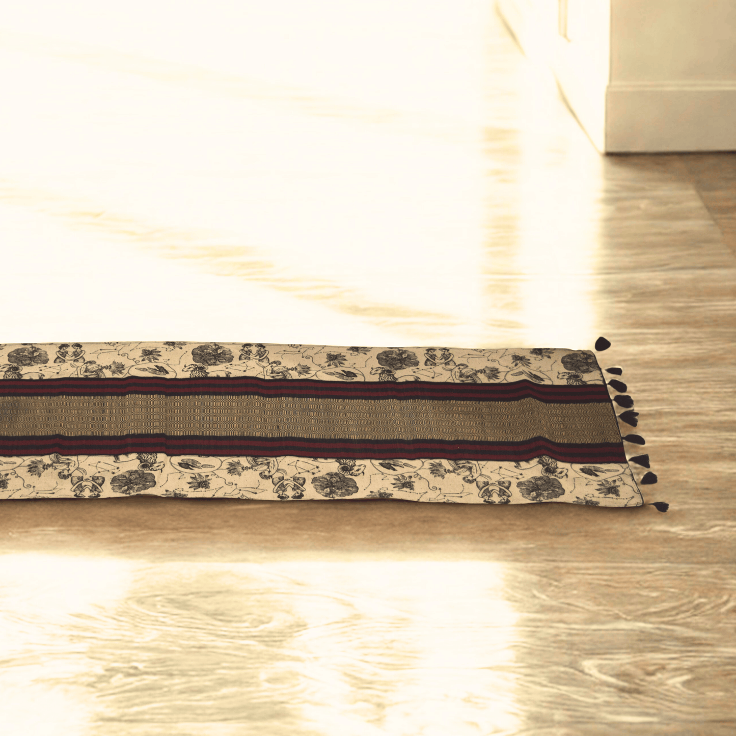 After Wait | Bamboo Bed Mat – Monochrome Jacquard Mystical Weave
