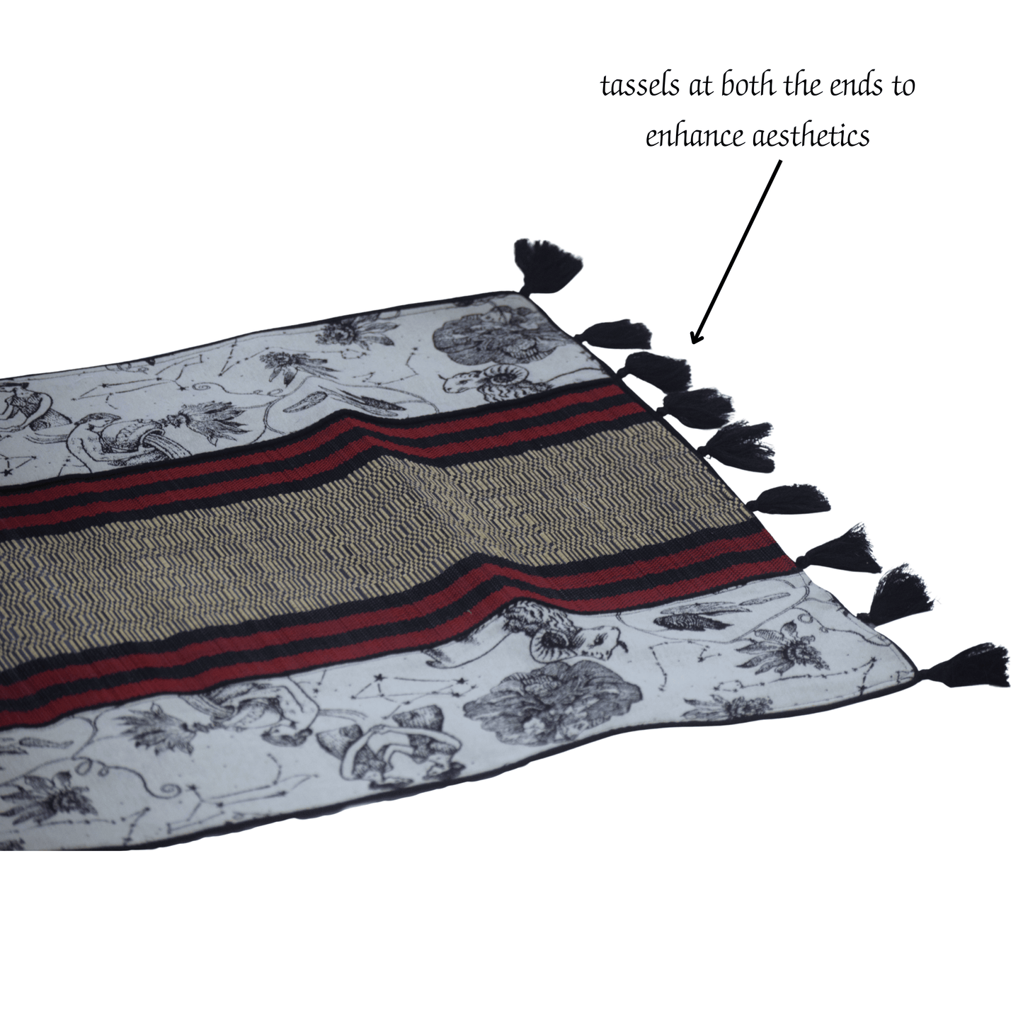 After Wait | Bamboo Bed Mat – Monochrome Jacquard Mystical Weave
