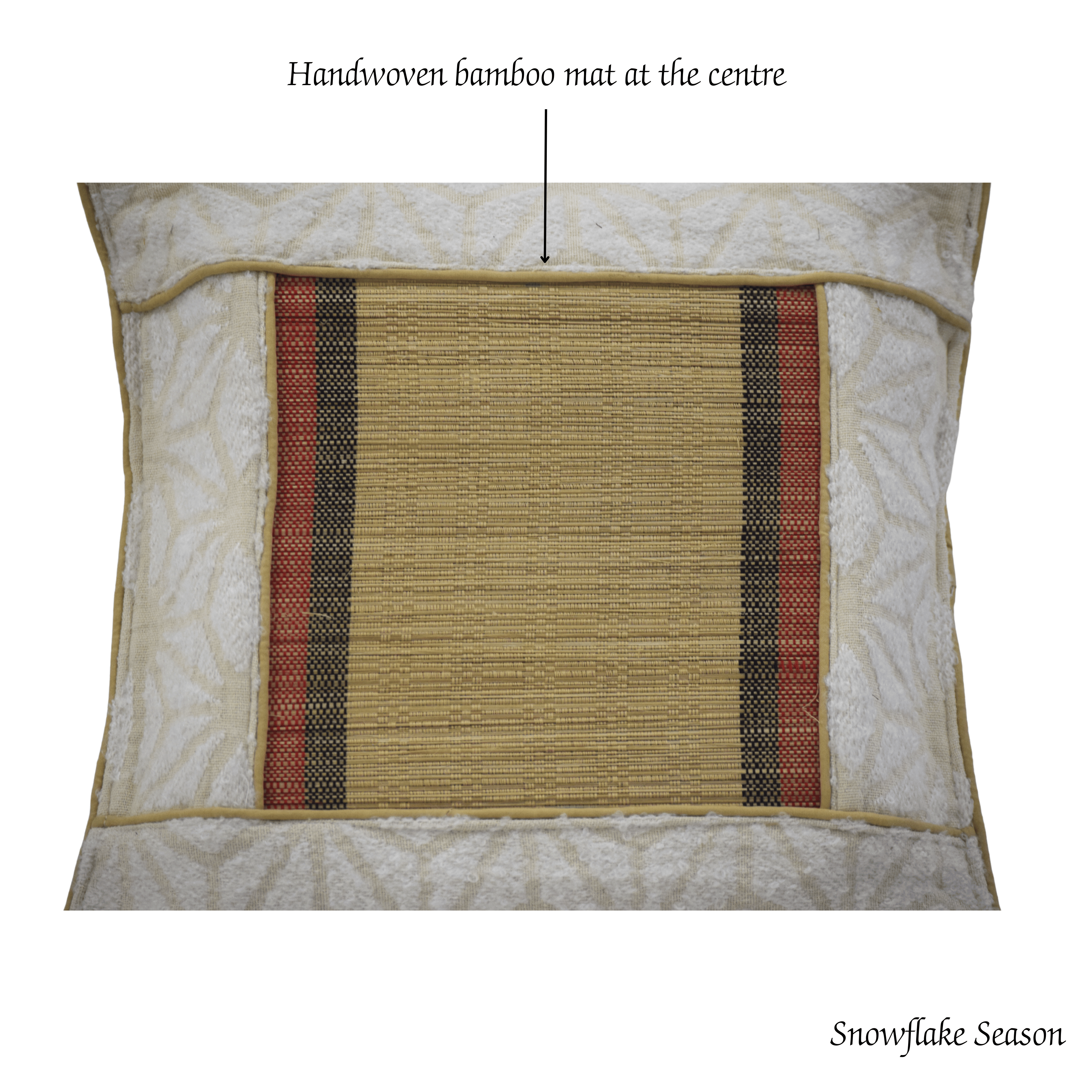 After Wait | Bamboo Cushion Cover – Snowflake Weave with Muga Gold thumbnail 5