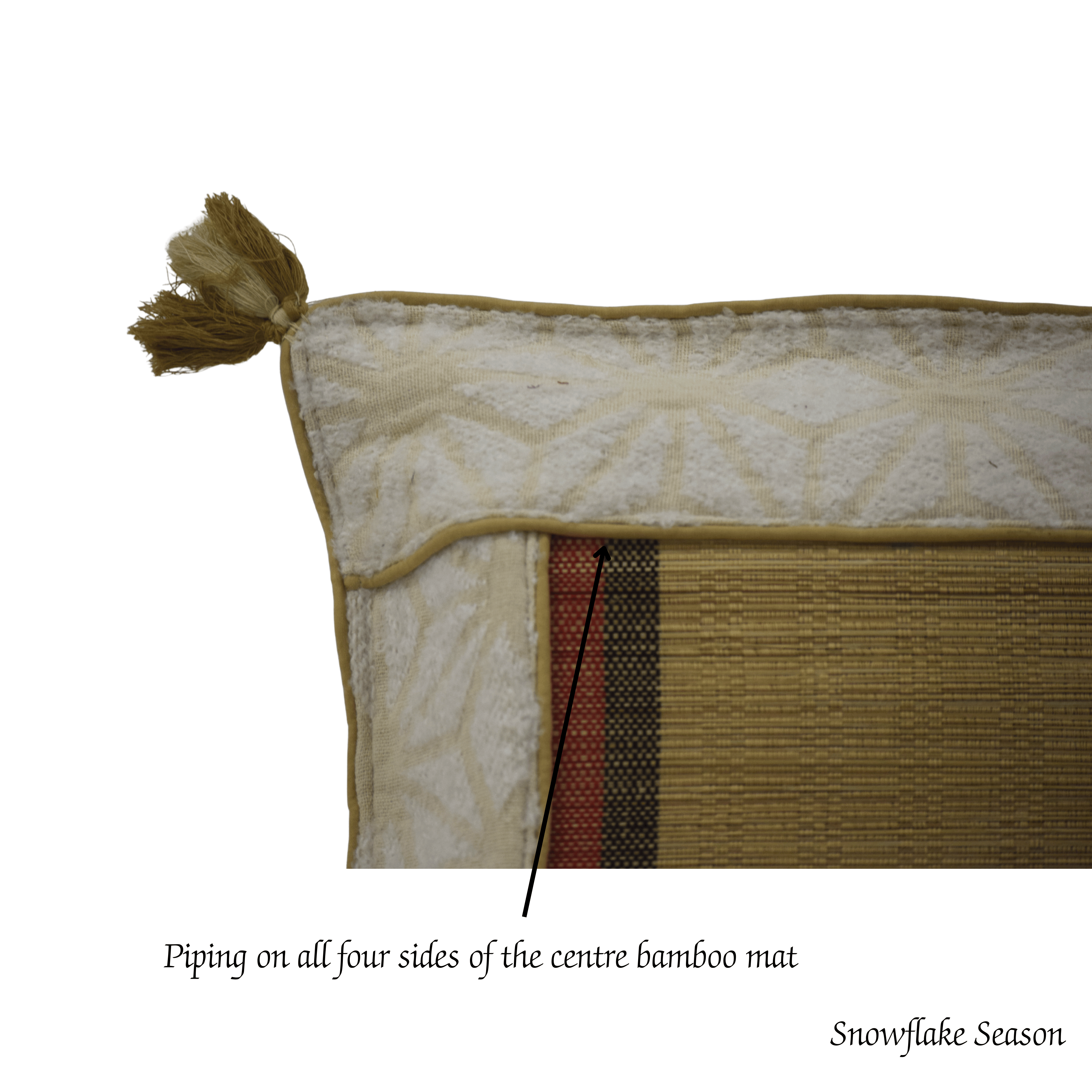 After Wait | Bamboo Cushion Cover – Snowflake Weave with Muga Gold image 6