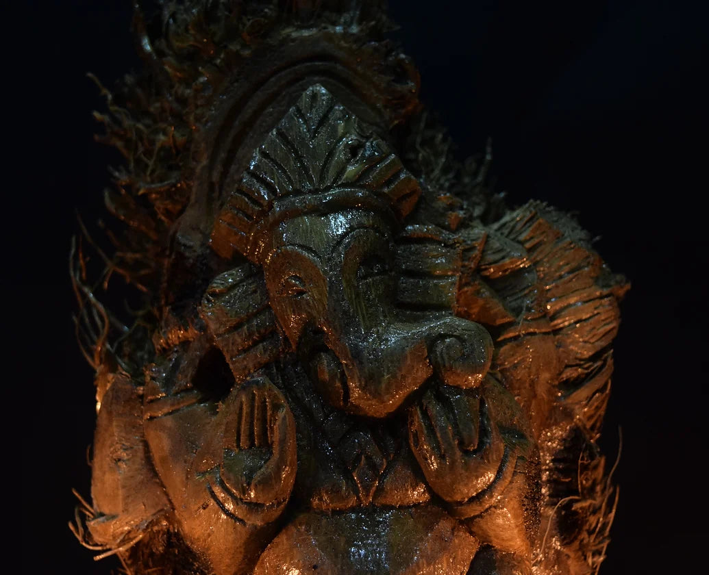 Ganesha - Bamboo Root Carved