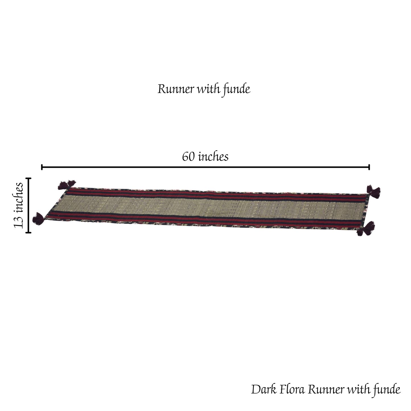 After Wait | Bamboo Table Runner – Floral Canvas Edge with Red Funde