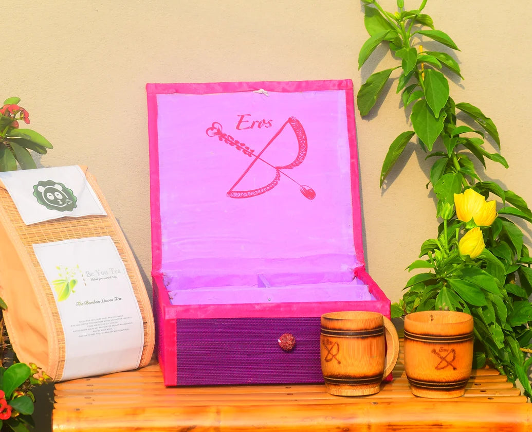 Set de regalo de té de bambú con tema Eros