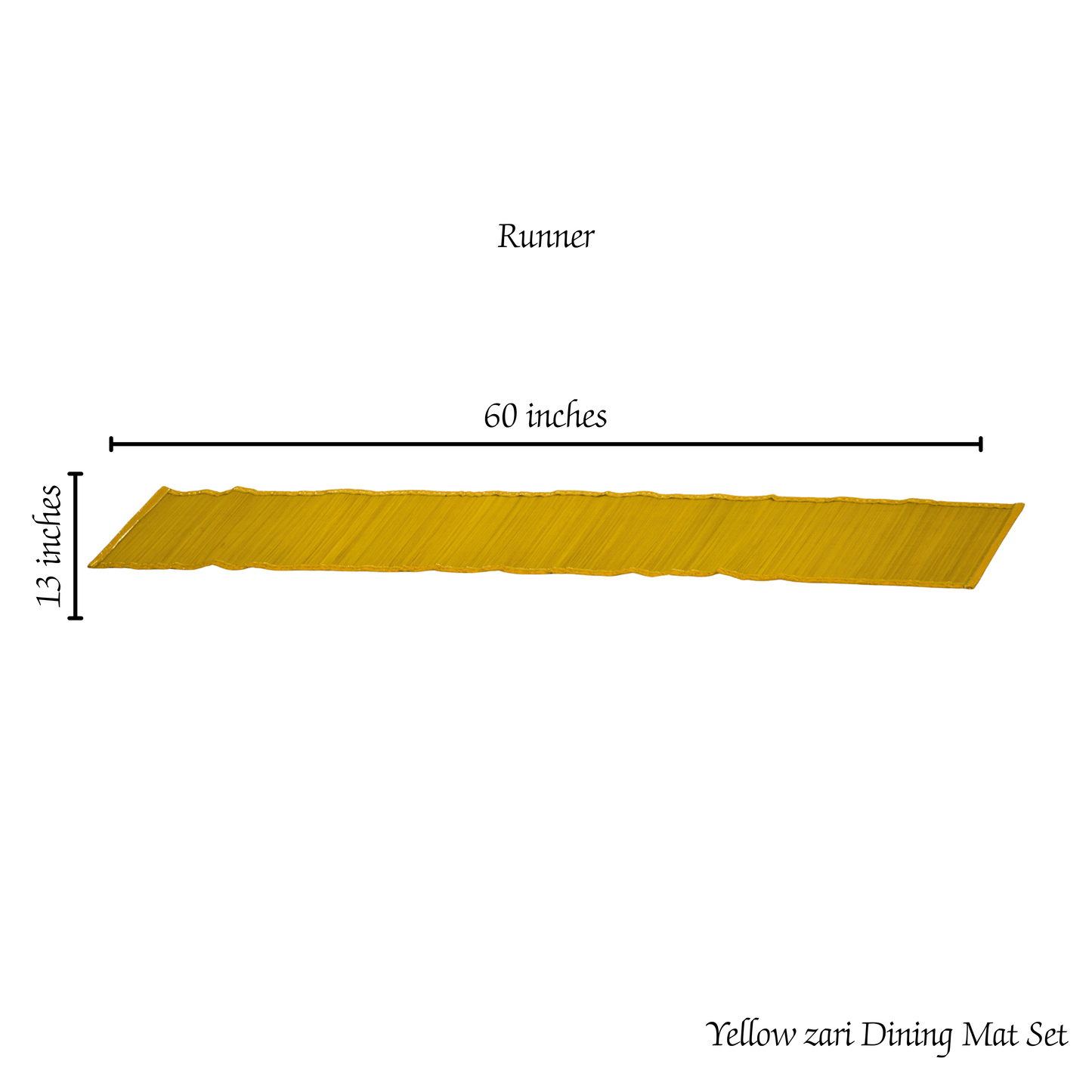 Zari Series | Bamboo Table Runner - Sun Yellow with Canary Zari Weave