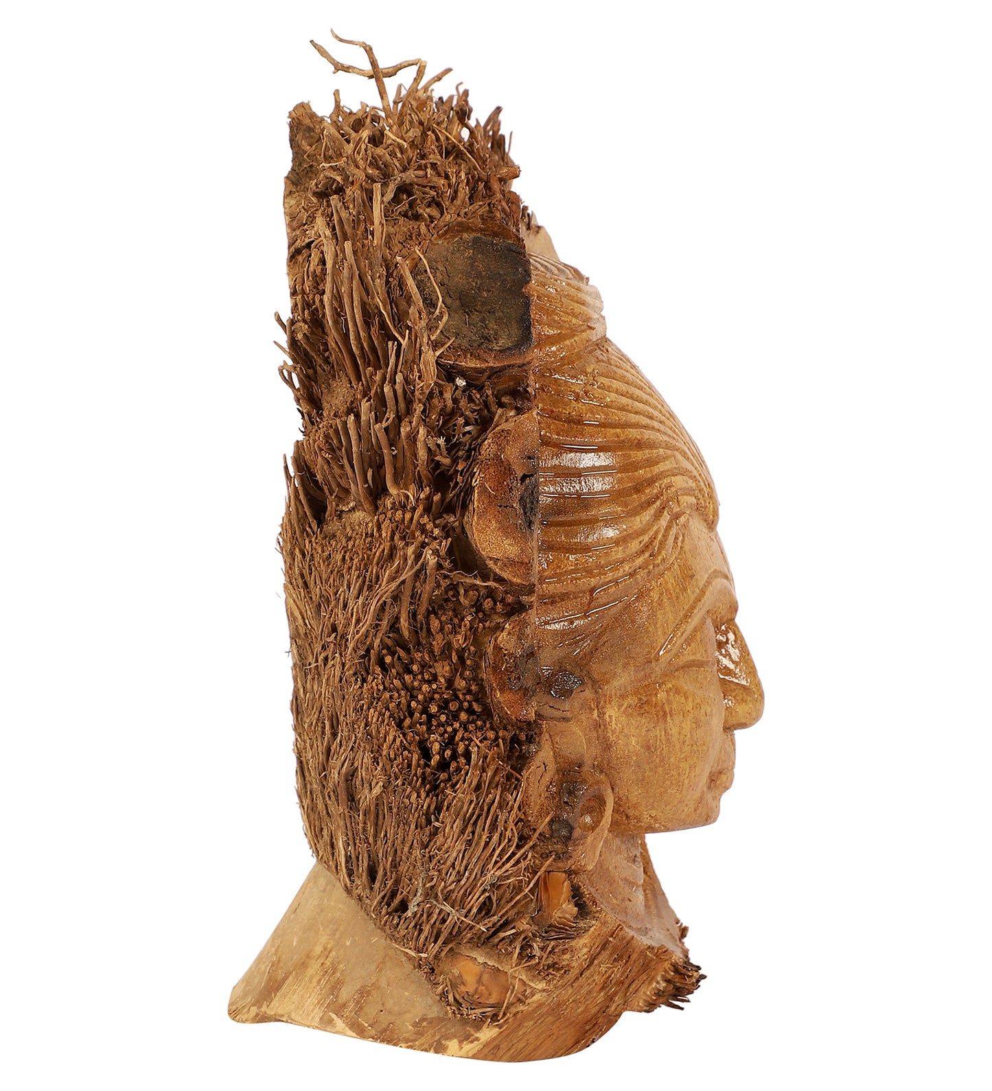 Hand-carved Bamboo Root Idol - Shiva