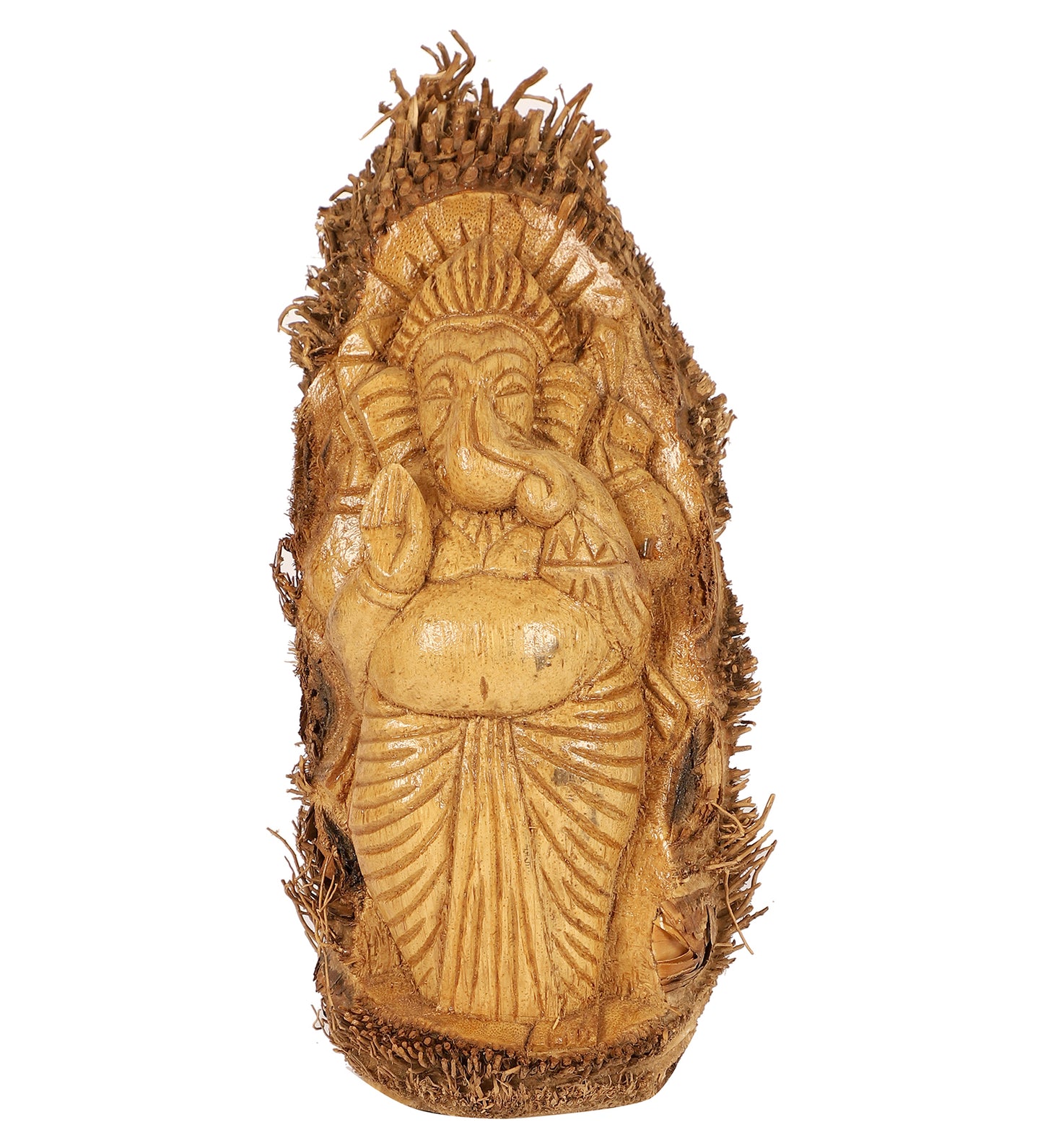 Ganesha - Racine de Bambou Sculptée - Grand
