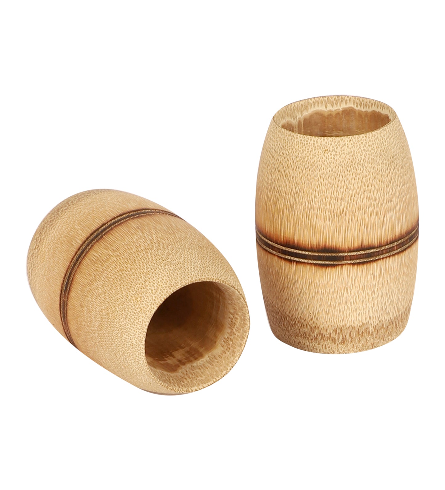 Kulhad de bambú hecho a mano - 4 pulgadas con acabado ahumado - 2 piezas