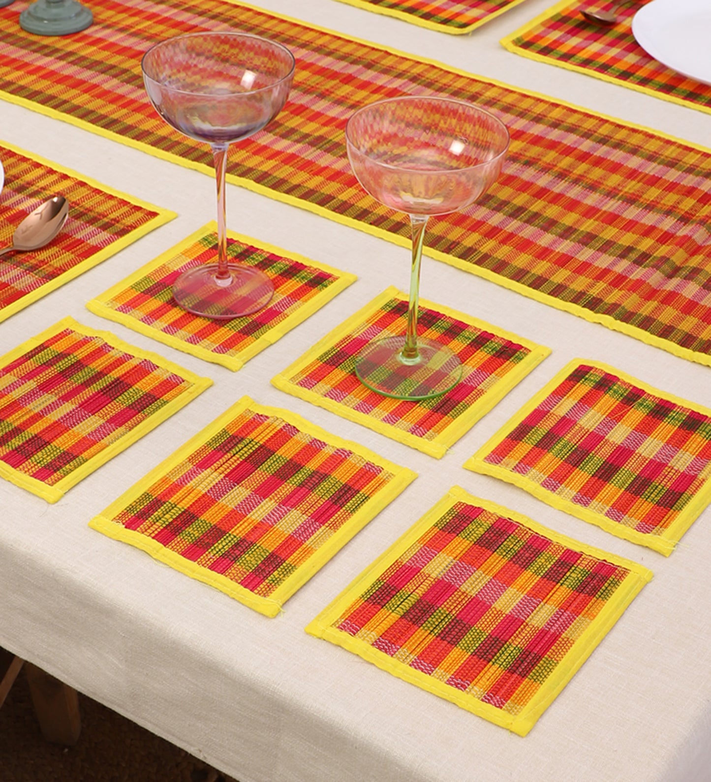 Ensemble de tapis de salle à manger en bambou