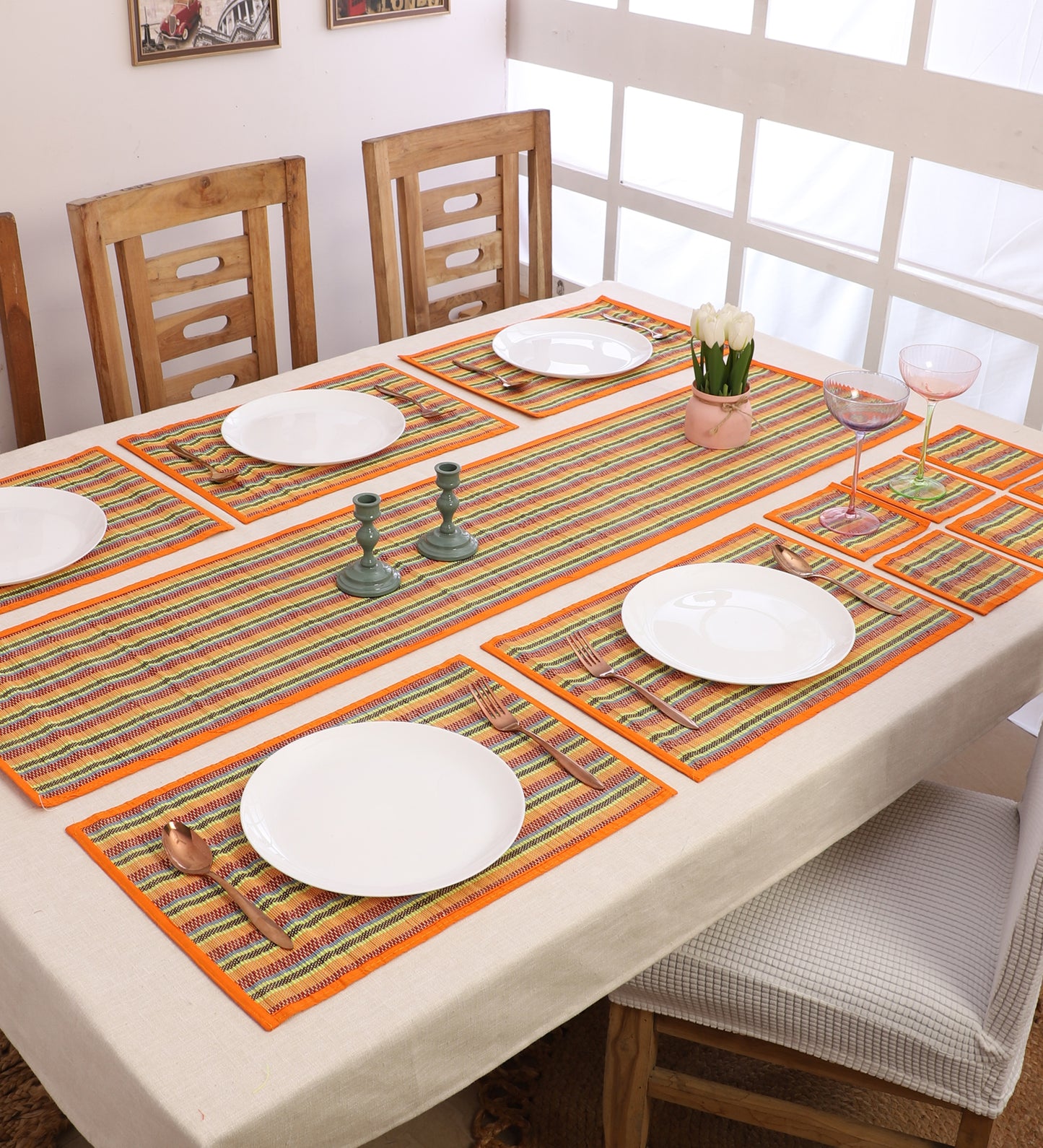 Bamboo Placemats - Multi Orange