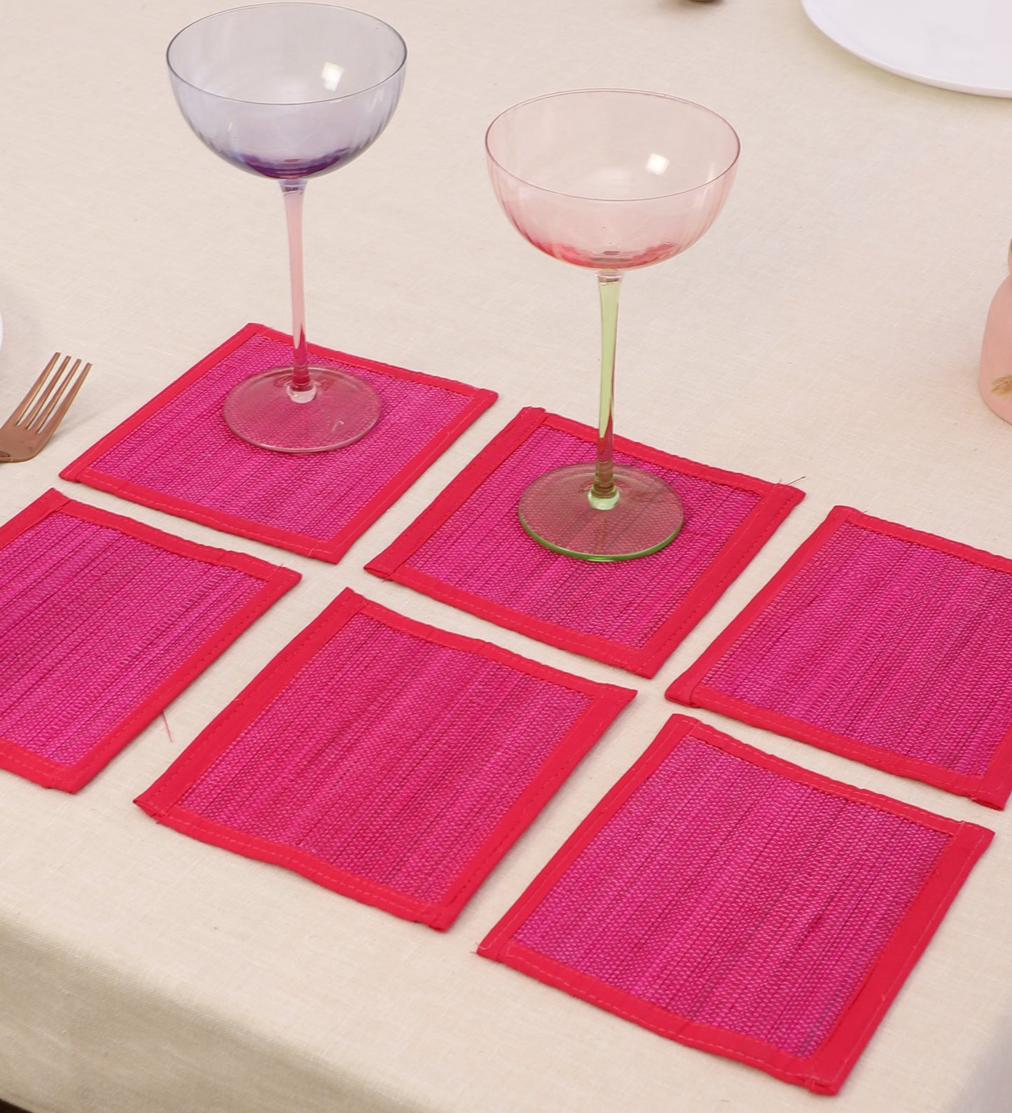 Bamboo Coasters - Pink