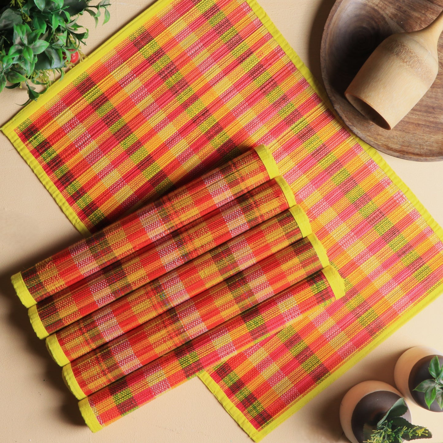 Bamboo Placemats - Multi Yellow