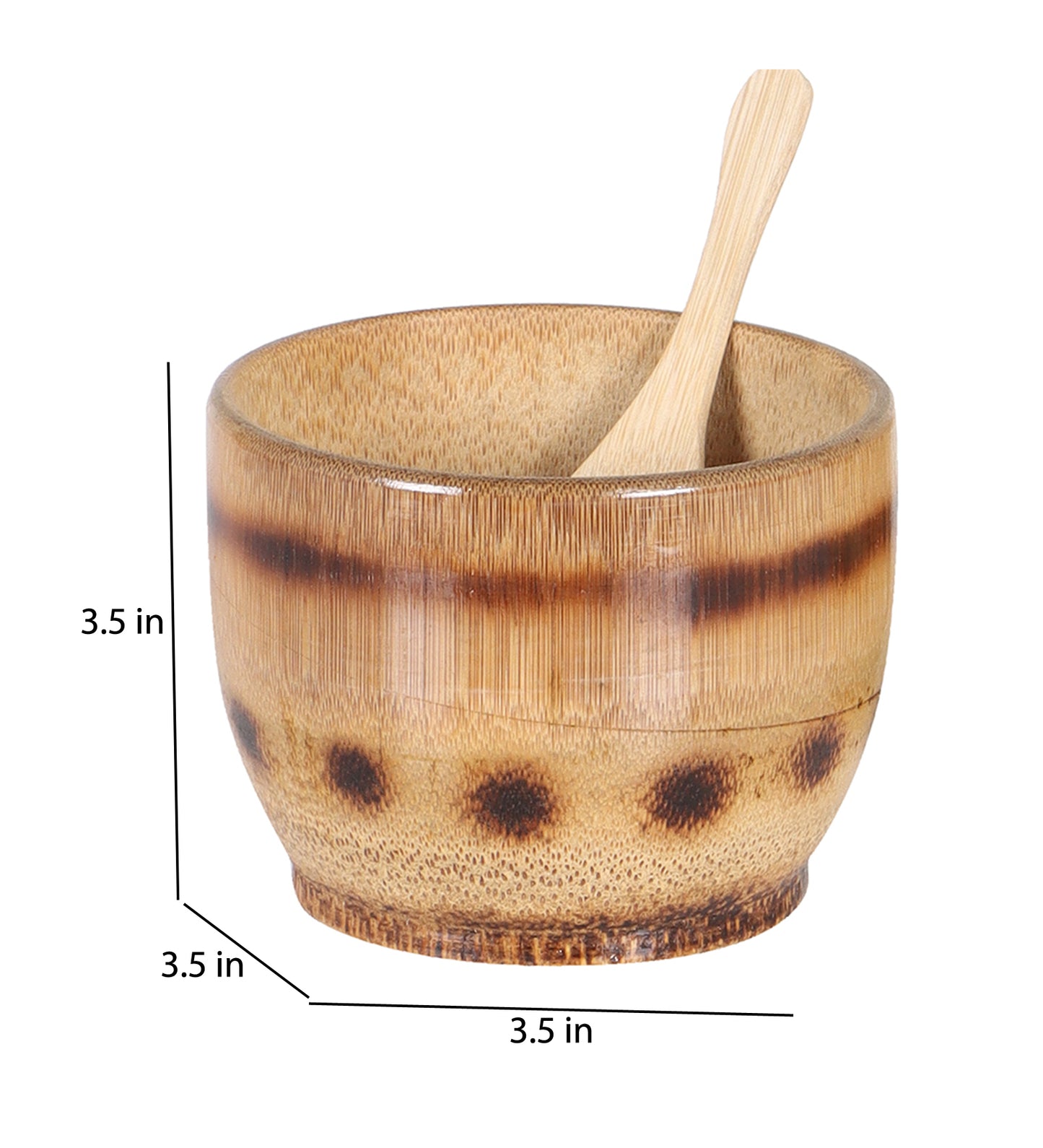 Bol en bambou fait main avec cuillère - 2 pièces