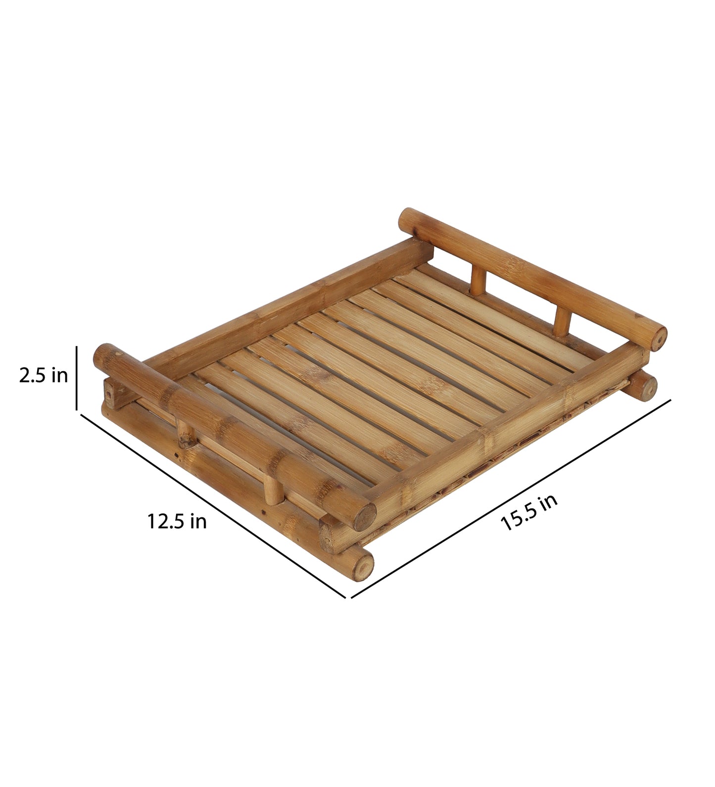 Natural Bamboo Tray With Tea Cups