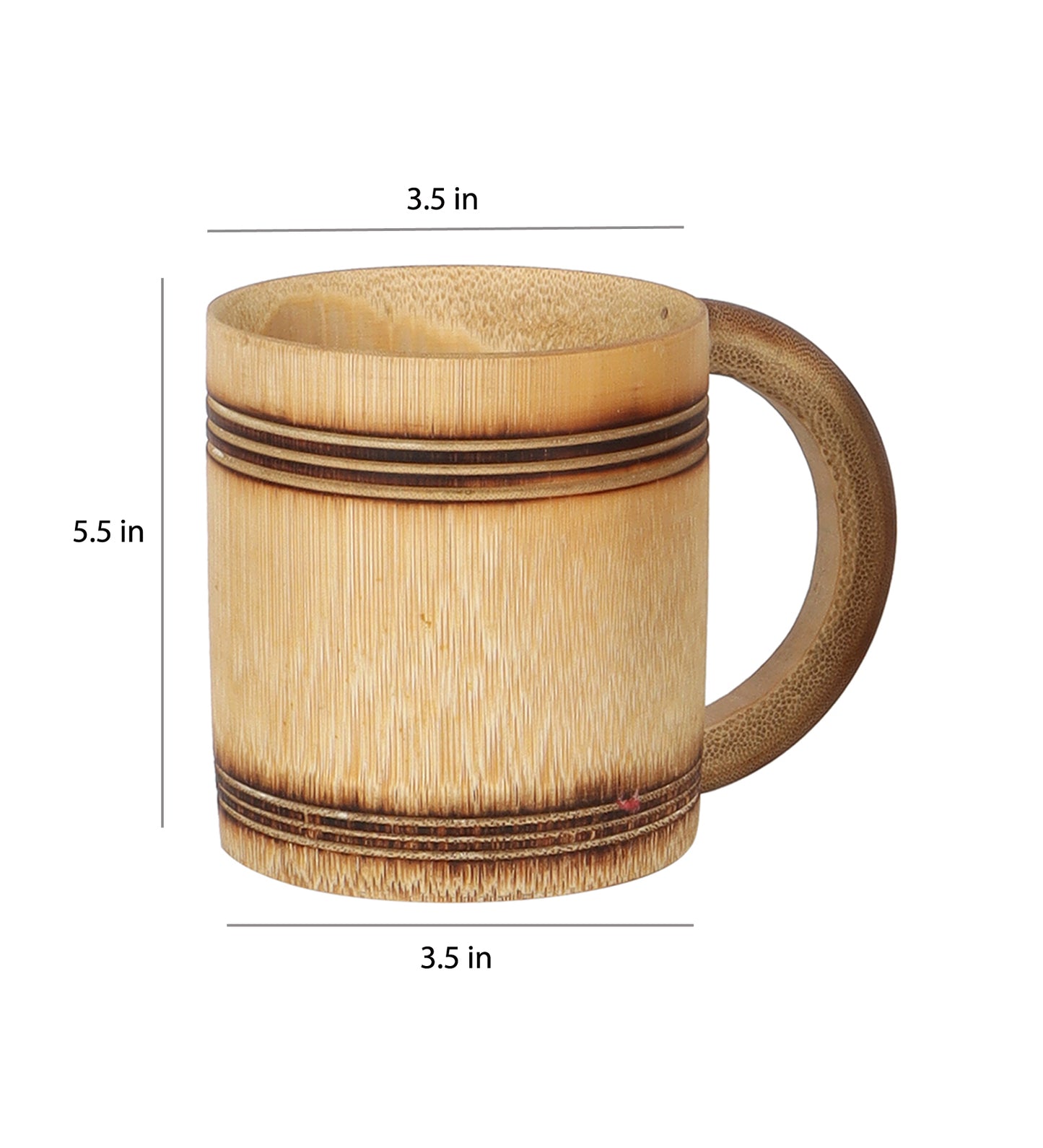 Natural Bamboo Tray With Coffee Mugs
